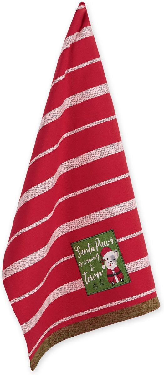 Design Imports Santa Paws Embellished Dish Towel