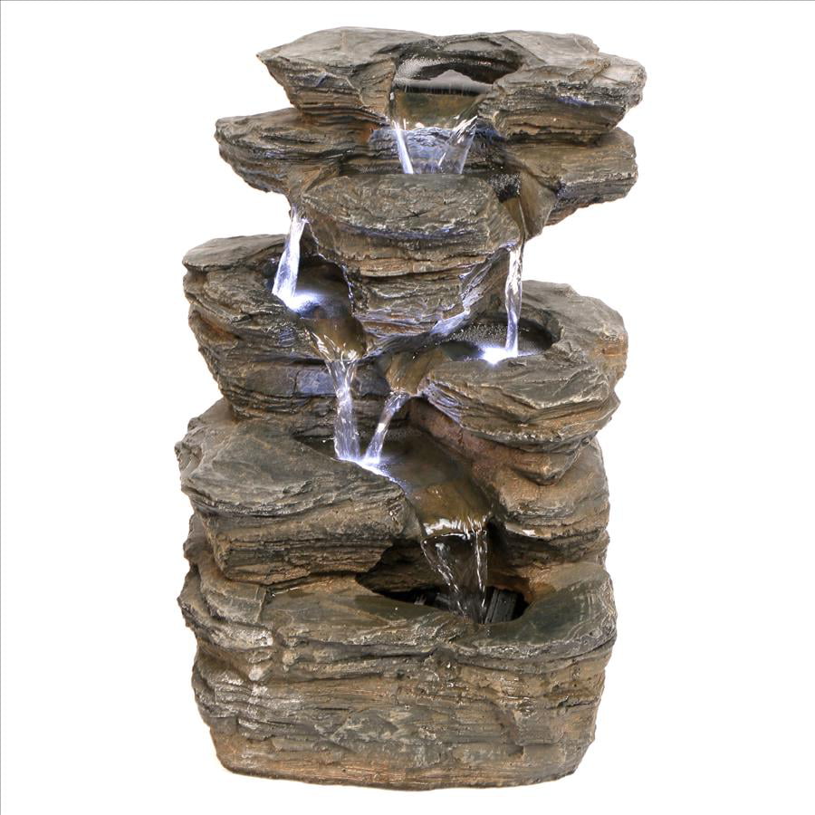 Design Toscano Devil's Thumb Falls Illuminated Garden Fountain