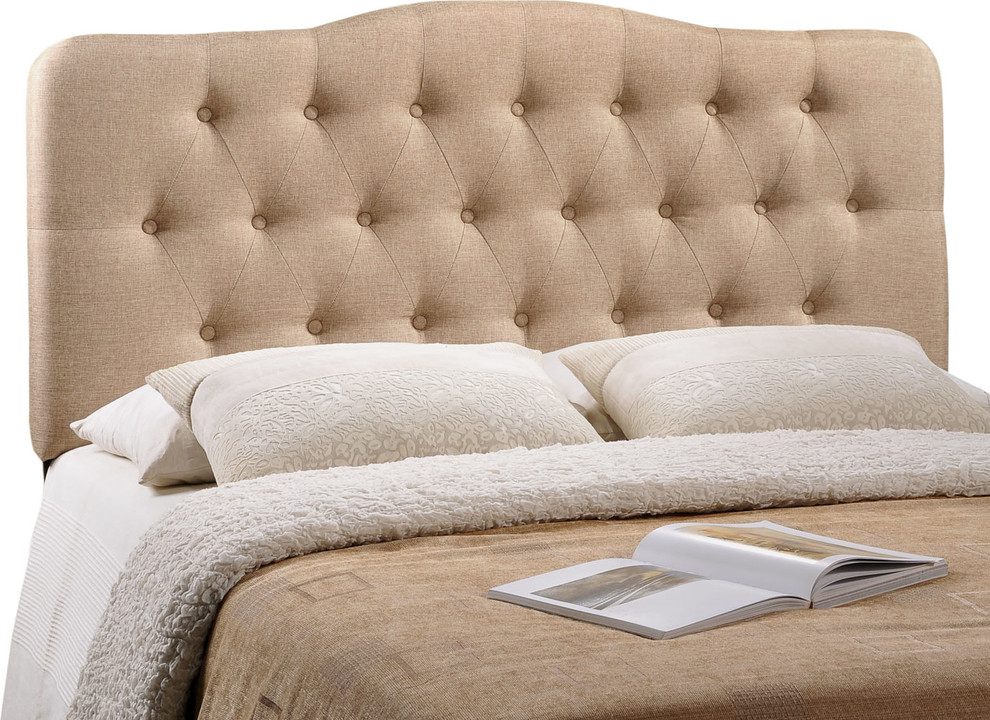 Annabel Queen Tufted Upholstered Fabric Headboard   Transitional   Headboards   by Modway  Houzz