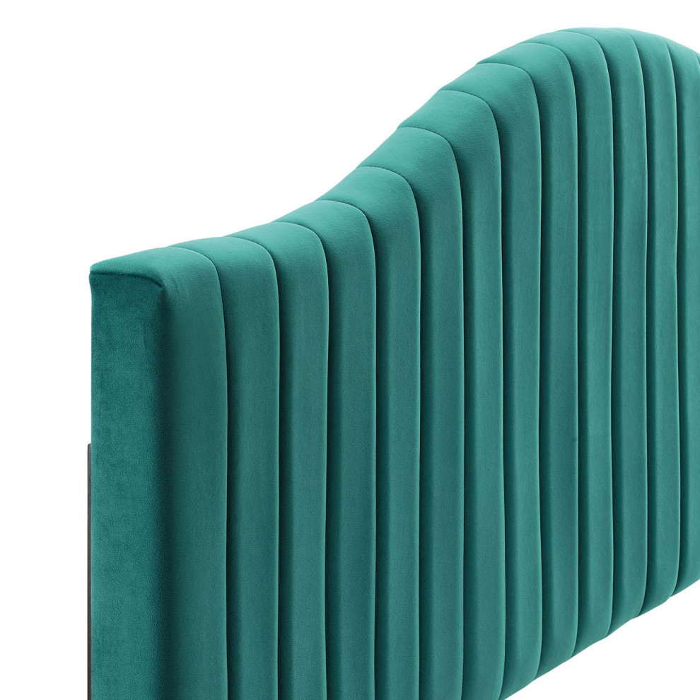 Brielle Channel Tufted Performance Velvet Twin Headboard   Contemporary   Headboards   by Modern Furniture LLC  Houzz