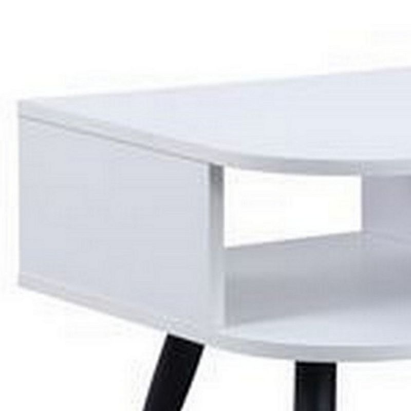 Coffee Table with Melamine Paper Veneer Top and 1 Drawer， White