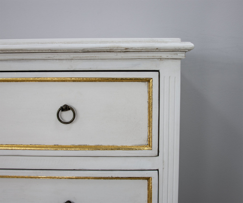 Banner Black and Gold Accent Table   Farmhouse   Accent Chests And Cabinets   by Virgil Stanis Design  Houzz