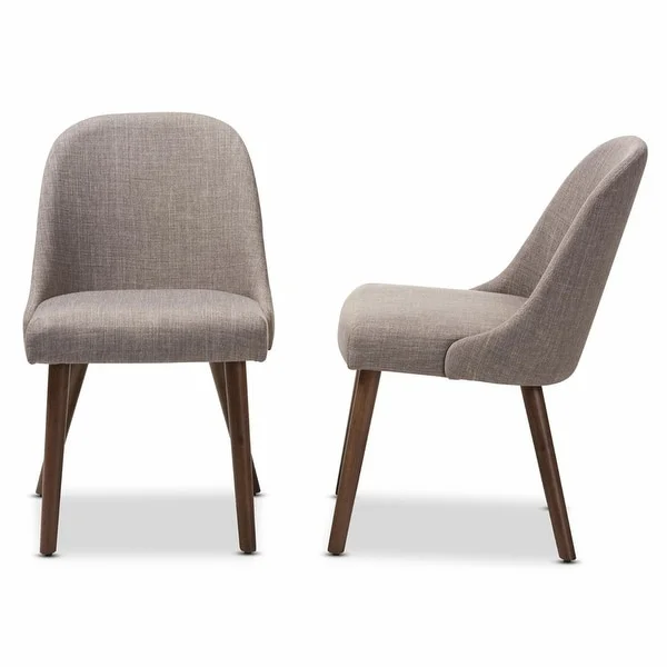 ?Cody Mid-Century Modern Fabric Upholstered Wood Dining Chair - Set of 2