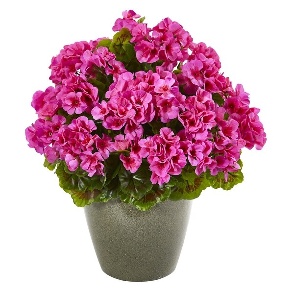 17 Geranium Artificial Plant UV Resistant (Indoor/Outdoor)