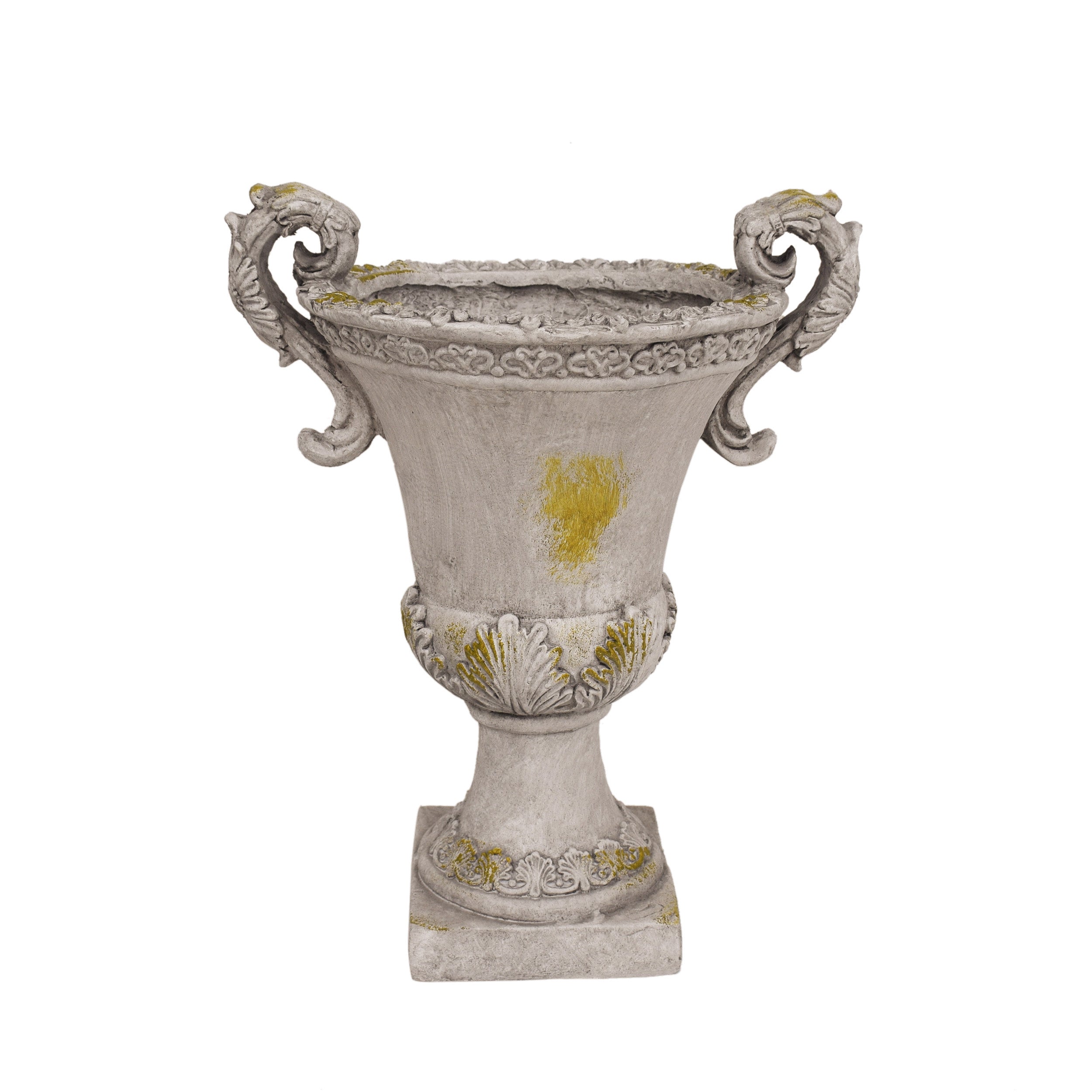 Renee Chalice Garden Urn Planter, Roman, Botanical, Lightweight Concrete