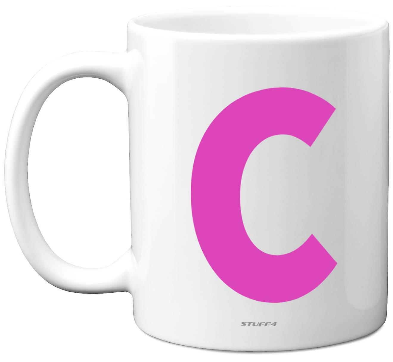 Personalised Initial Pink C Mug Gifts Him Her Fathers Mothers Day Birthday Xmas 11oz Premium Cup