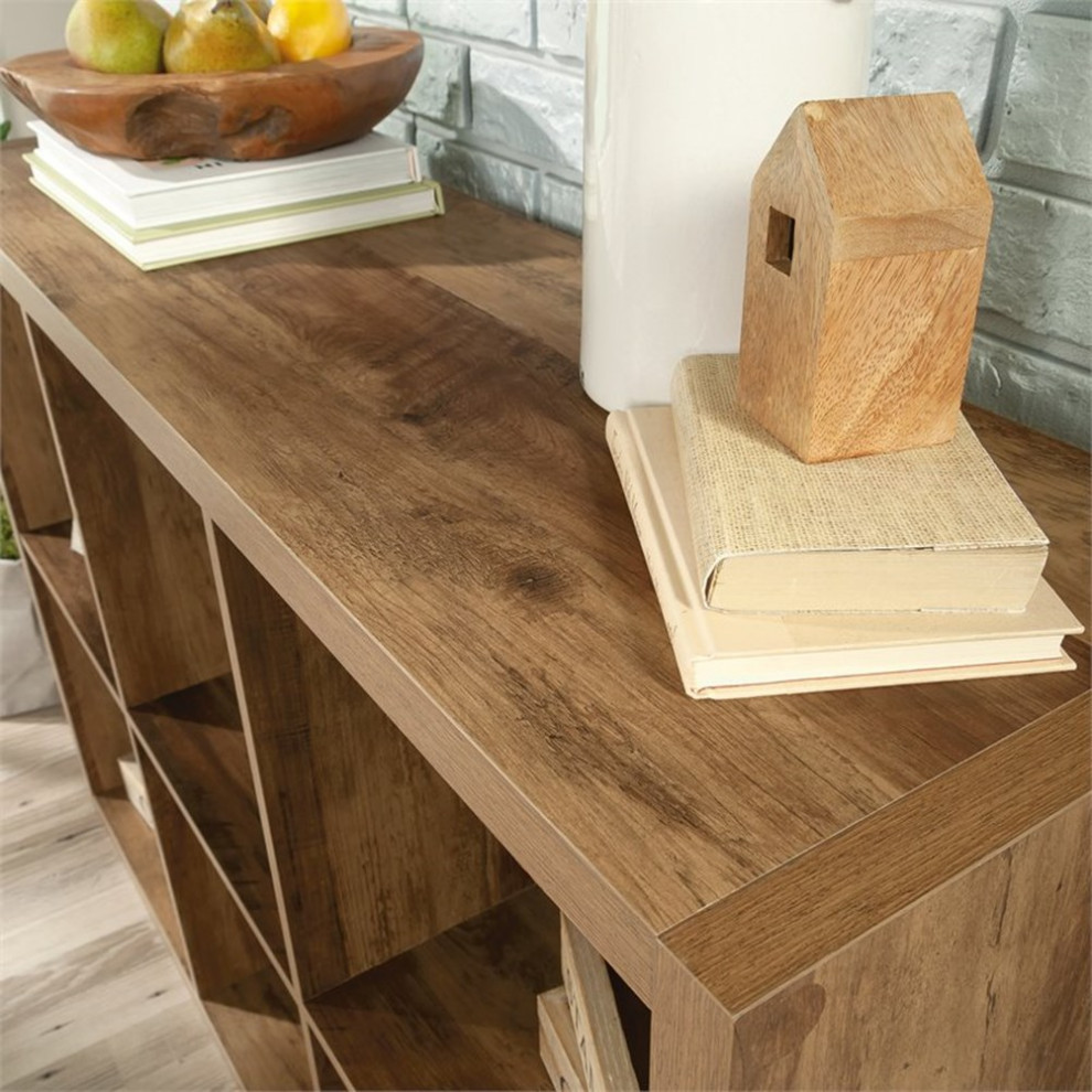 Sauder Miscellaneous Storage Engineered Wood 6 Cube Organizer in Rural Pine   Transitional   Bookcases   by Homesquare  Houzz