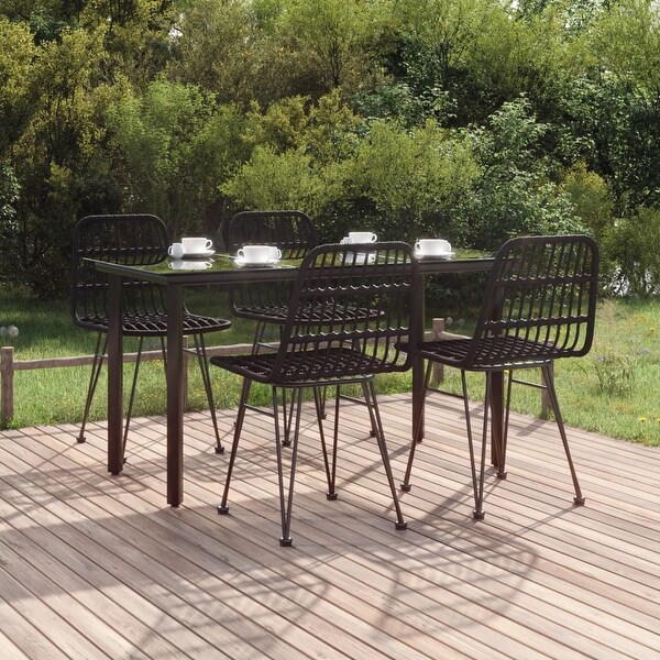 vidaXL 3/5/7/9 Piece Patio Dining Set Poly Rattan