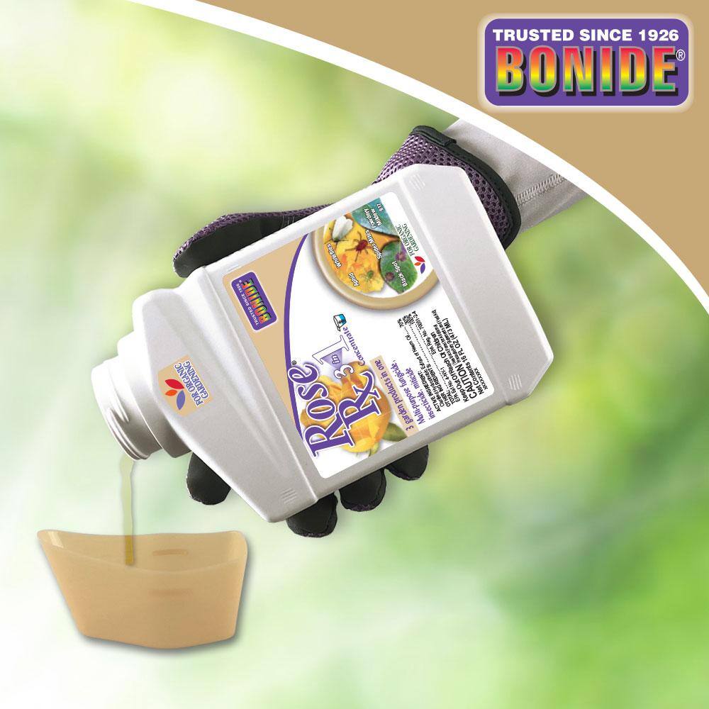 Bonide Rose Rx Multi-Purpose Fungicide Insecticide and Miticide 16 oz. Concentrated Solution for Organic Gardening 917