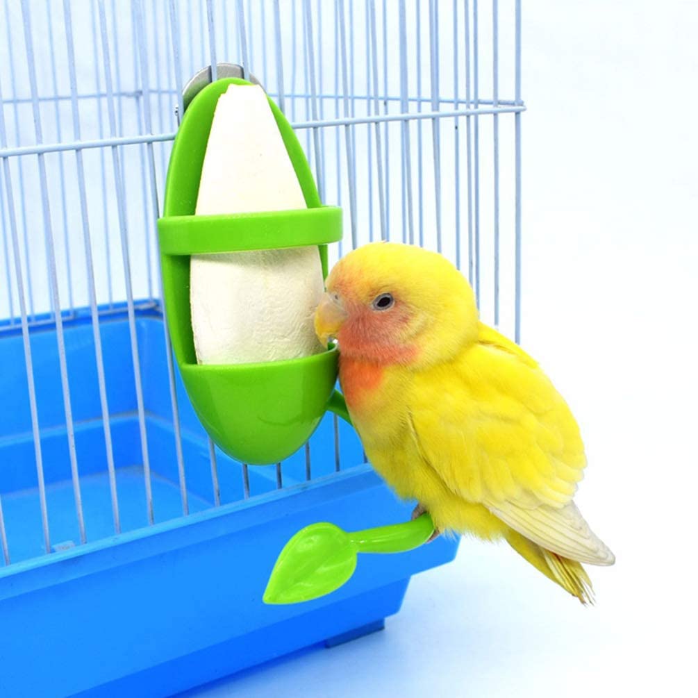 Bird Feeding Cup+Bird Perch Stand; Bird Toys，Cuttlebone Stand Holder Rack Birdcage Accessories Fruit Vegetable Storage for Birds Parakeets Cockatiels， Conures， Macaws， Lovebirds， Finches