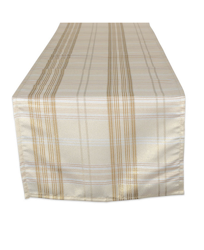 Design Imports Metallic Plaid Table Runner