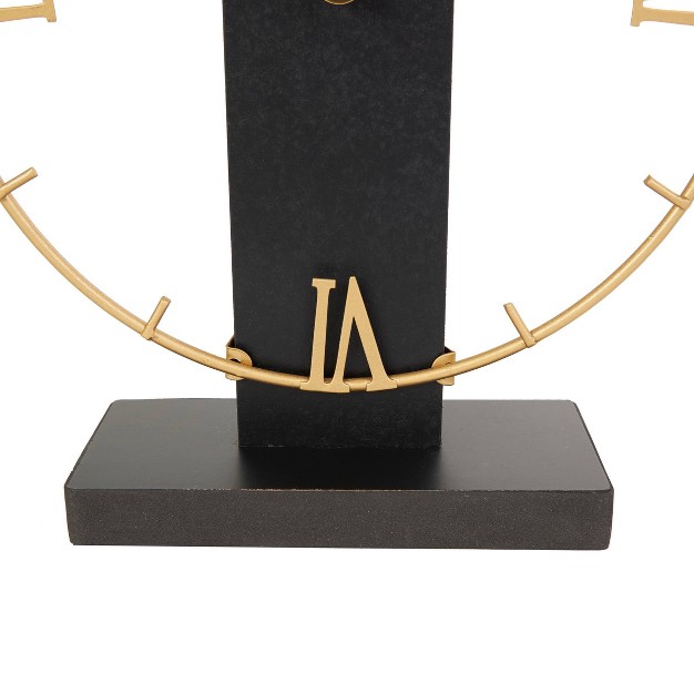 Wooden Abstract Clock With Angled Post Backing Black Olivia amp May