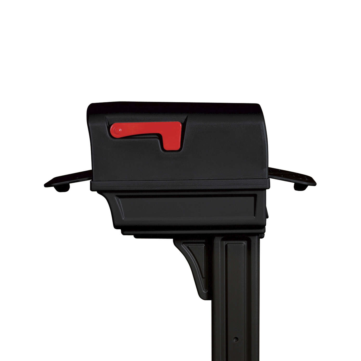 Gibraltar Mailboxes Gentry Classic Plastic Post Mount Black Mailbox