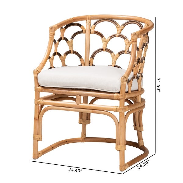 Aster Modern Bohemian Natural Brown Rattan Armchair