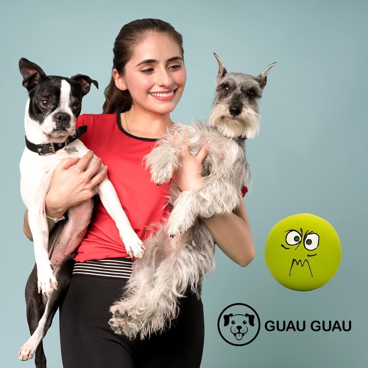 GUAU GUAU DOG TOYS SQUEAK LATEX RUBBER FETCH DOG BALLS FOR AGGRESSIVE CHEWERS FOR SMALL MEDIUM AND PUPPY