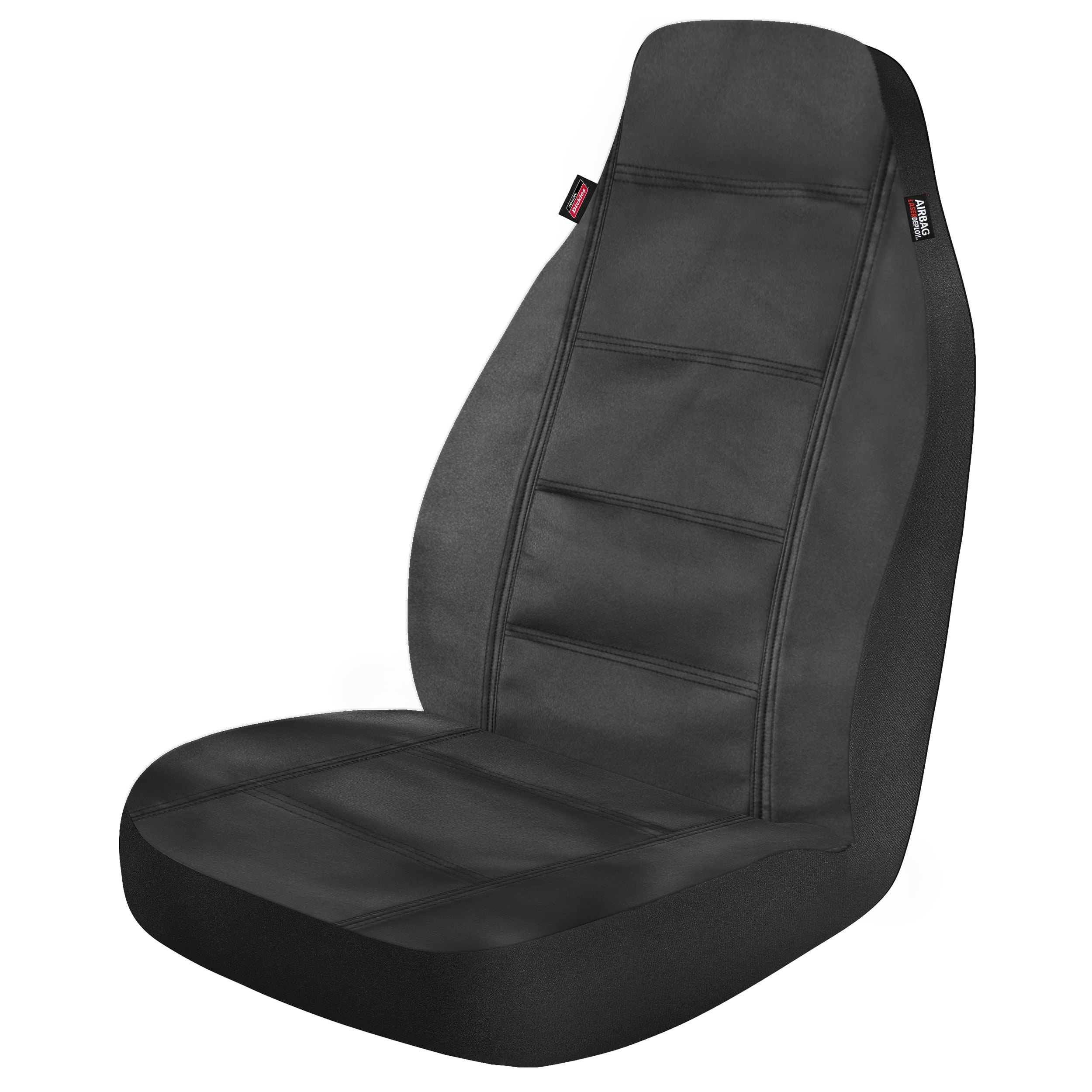 Genuine Dickies 2 Piece Prestige Vegan Leather Car Seat Covers Black， 806474