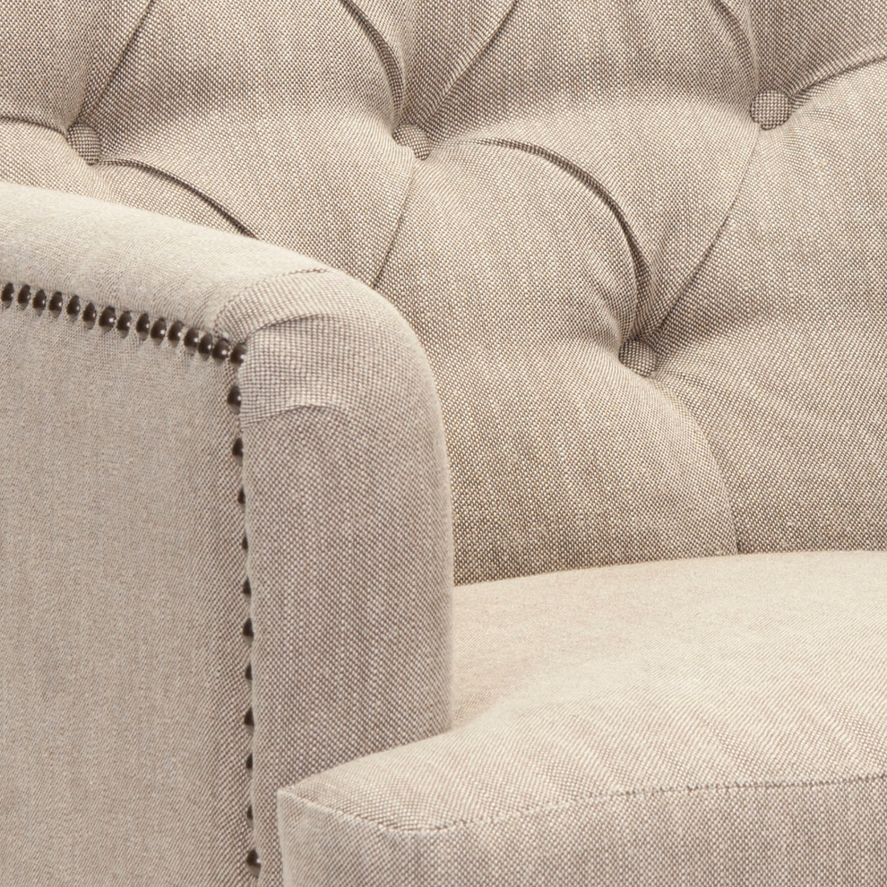 Safavieh Colin Tufted Club Chair   Victorian   Armchairs And Accent Chairs   by Buildcom  Houzz