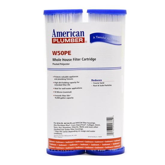 W50PE American Plumber Whole House Sediment Filter...