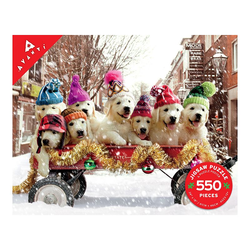 Puppies in a Wagon 550-Piece Jigsaw Puzzle