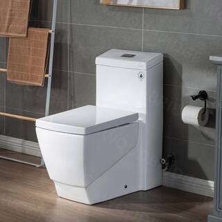 WOODBRIDGE Modern 1-Piece 1.01.6 GPF High Efficiency Dual Flush Square All-in One Toilet with Soft Closed Seat Included in White HB0920HT0020