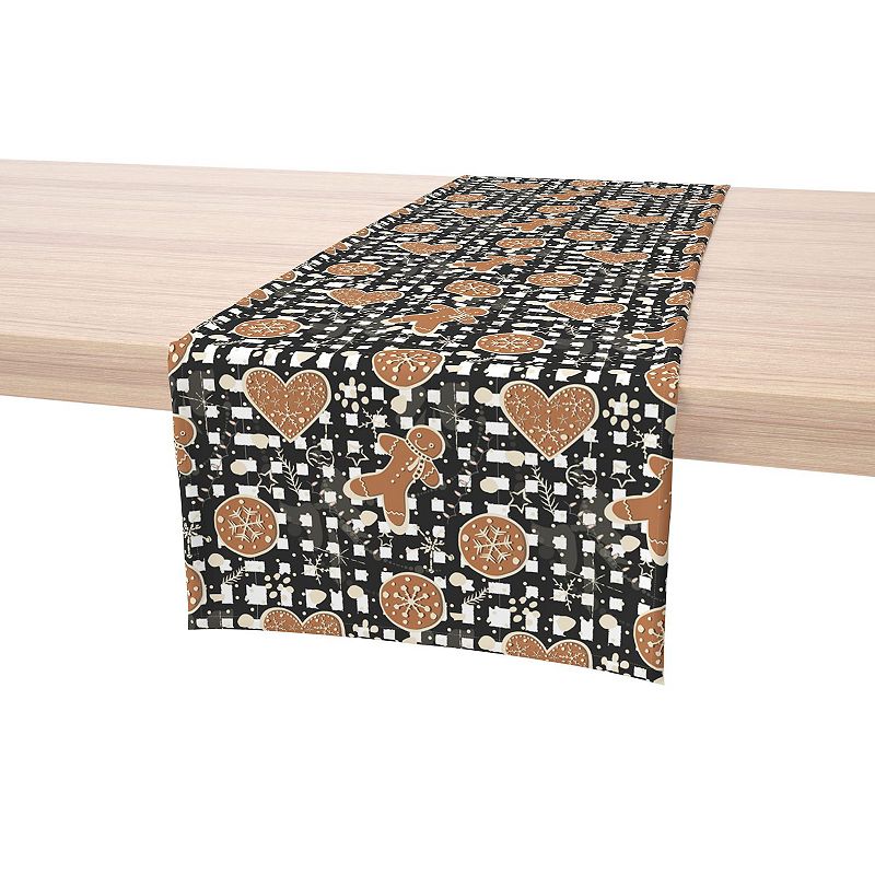 Table Runner， 100% Polyester， 14x108， Gingerbread Plaid