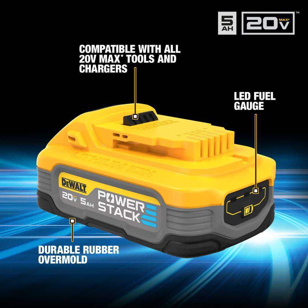 DEWALT POWERSTACK 20V LithiumIon 50Ah Battery Pack