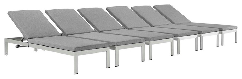 Modway Shore Outdoor Chaise/Cushions Set/6   Contemporary   Outdoor Chaise Lounges   by ShopFreely  Houzz