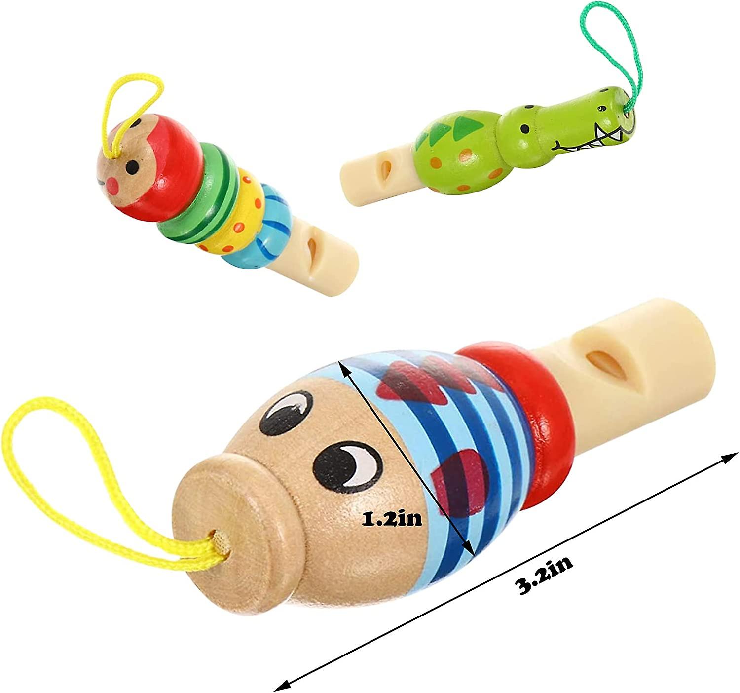 3 Pcs Animal Wooden Whistles For Kid Teenagers Child， Cute Adorable Wooden Whistle Music Instrument Developmental Educational Toys For Birthday Gift P