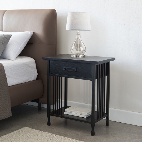 Carbon Loft Peter Oak Side Table with Drawer