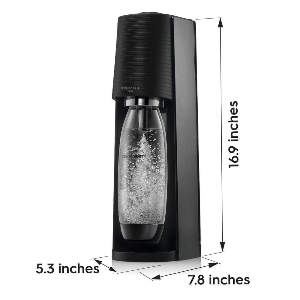 SodaStream Terra Black Soda Machine and Sparkling Water Maker Kit