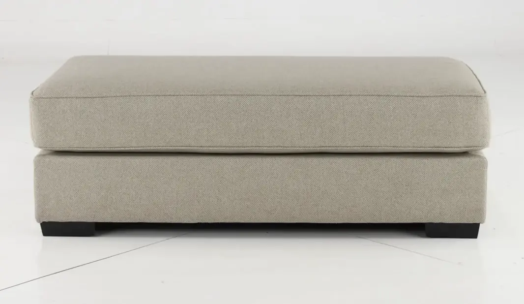 Raven Flax Gray Ottoman