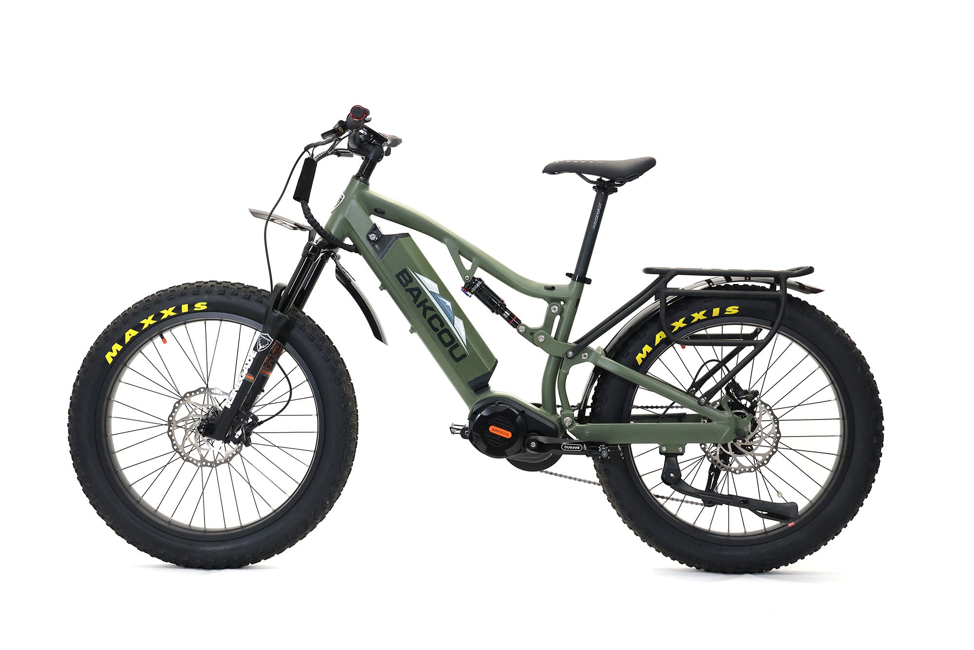 Bakcou Storm G2 Full Suspension Electric Hunting Bike Bafang Ultra Mid Drive Motor