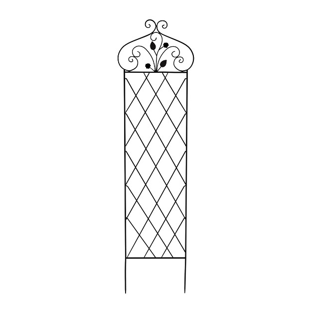 Garden Trellis For Climbing Plants 63 inch Decorative Lattice Metal Panel For Vines Roses Vegetables Berries And Flowers By Pure Garden black