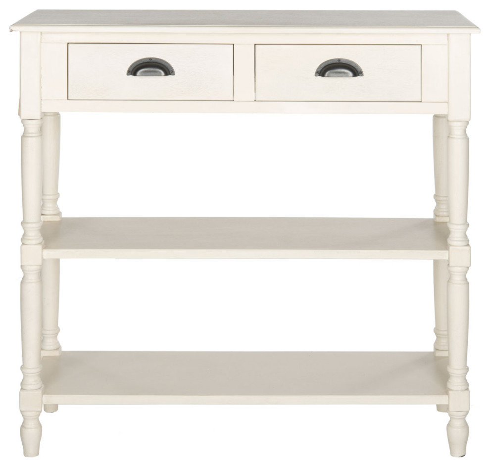 Mae Console Table With Storage White   French Country   Console Tables   by AED Luxury Home Decor  Houzz