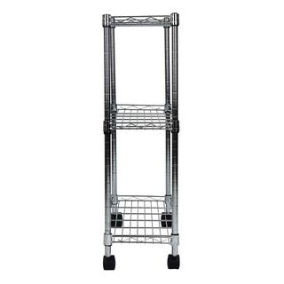 Oceanstar Chrome 3-Tier Metal Garage Storage Shelving Unit 9.1 in. W x 32 in. H x 22.50 in. D AUS1477