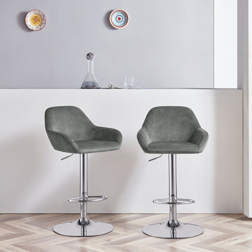 Corvus Wendy Contemporary Adjustable Bar Stool (Set of 2)