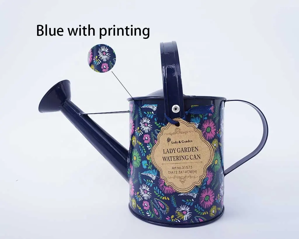 Customized Powder Coated Bright Color Waterproof Mini Metal Watering Can With Polk Dots In Bulk