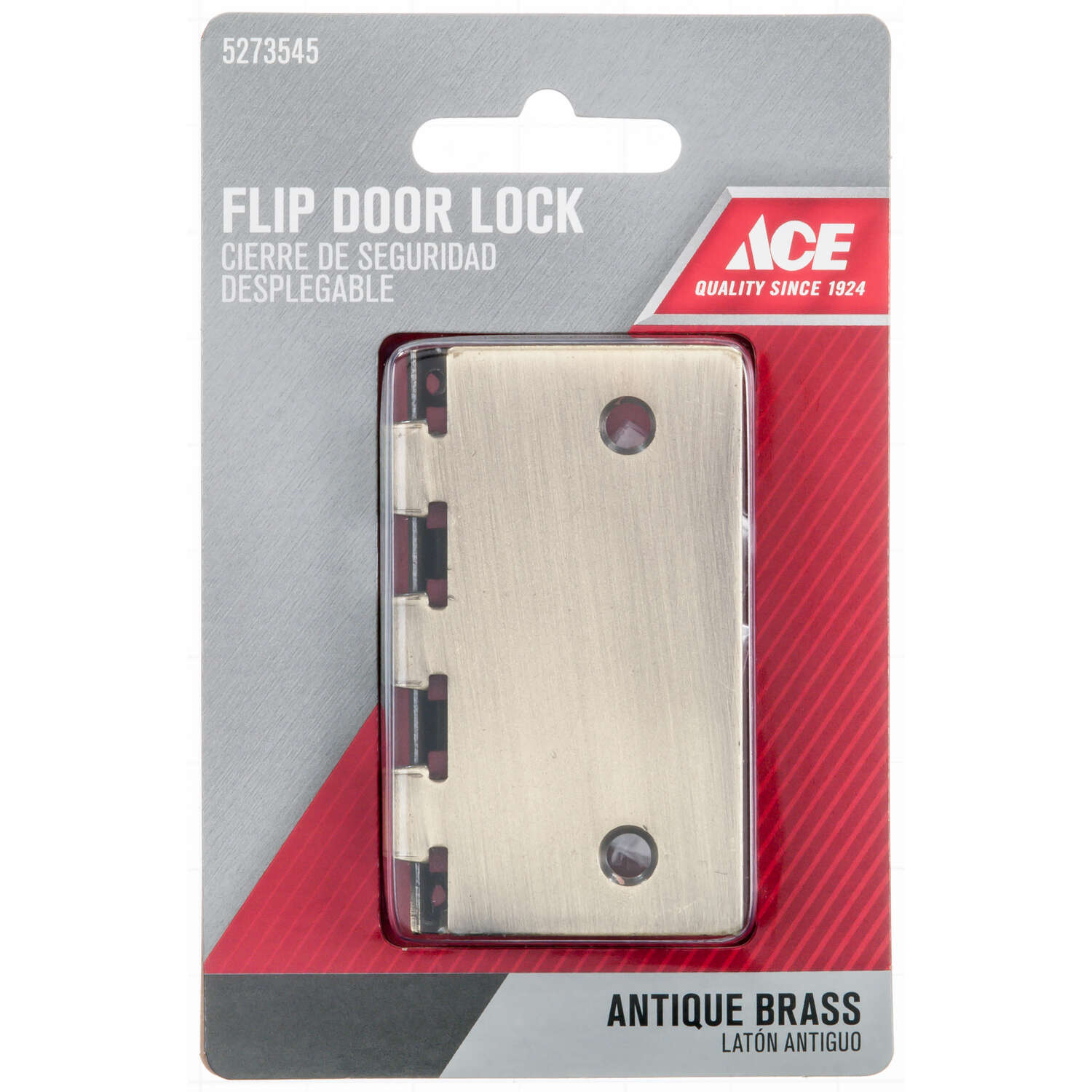 Ace Antique Brass Steel Door Flip Lock 1 pk