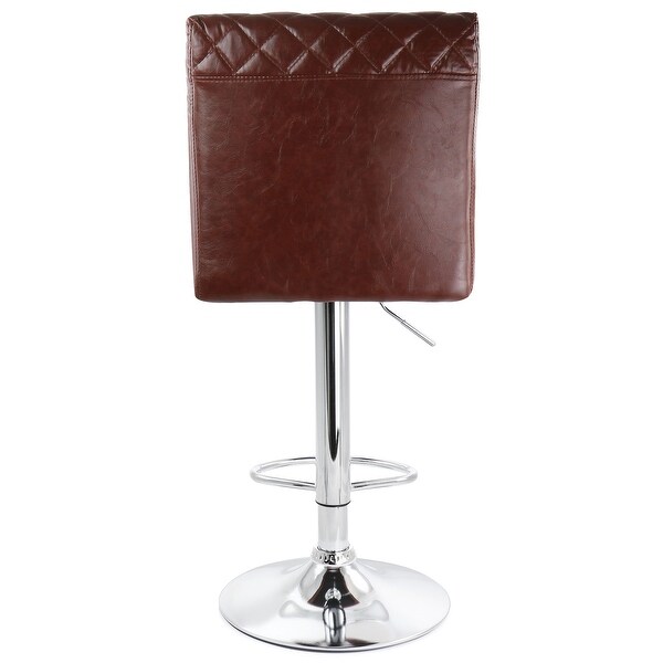 Elama 2 Piece Adjustable Tufted Faux Leather Bar Stool - 2 Piece Set