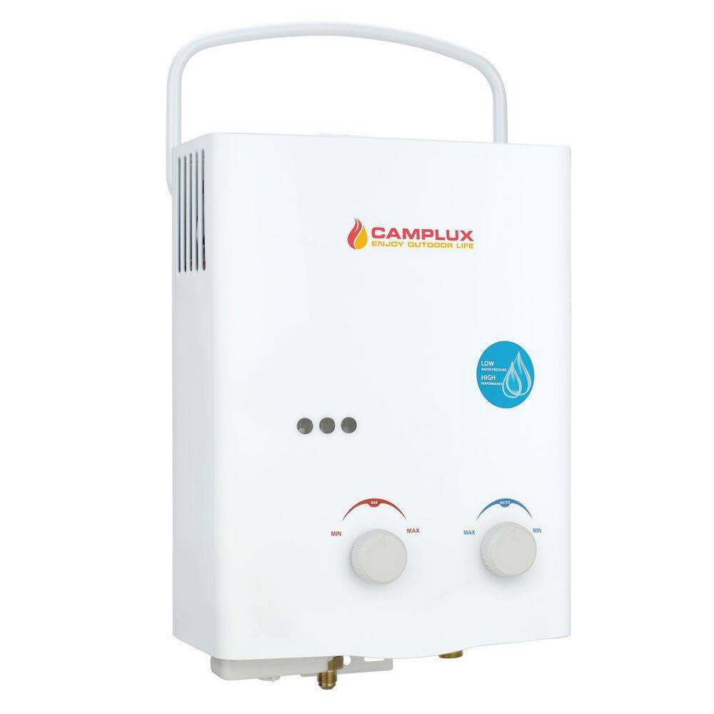 CAMPLUX ENJOY OUTDOOR LIFE Camplux 5 L 1.32 GPM Outdoor Portable Propane Gas Tankless Water Heater with 1.2 GPM Water Pump AY132P43