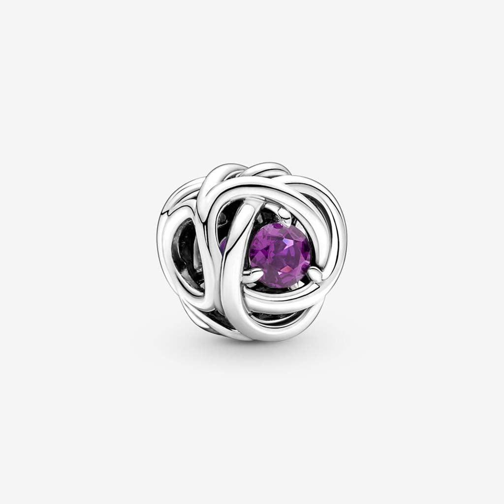 PANDORA  February Purple Eternity Circle Charm