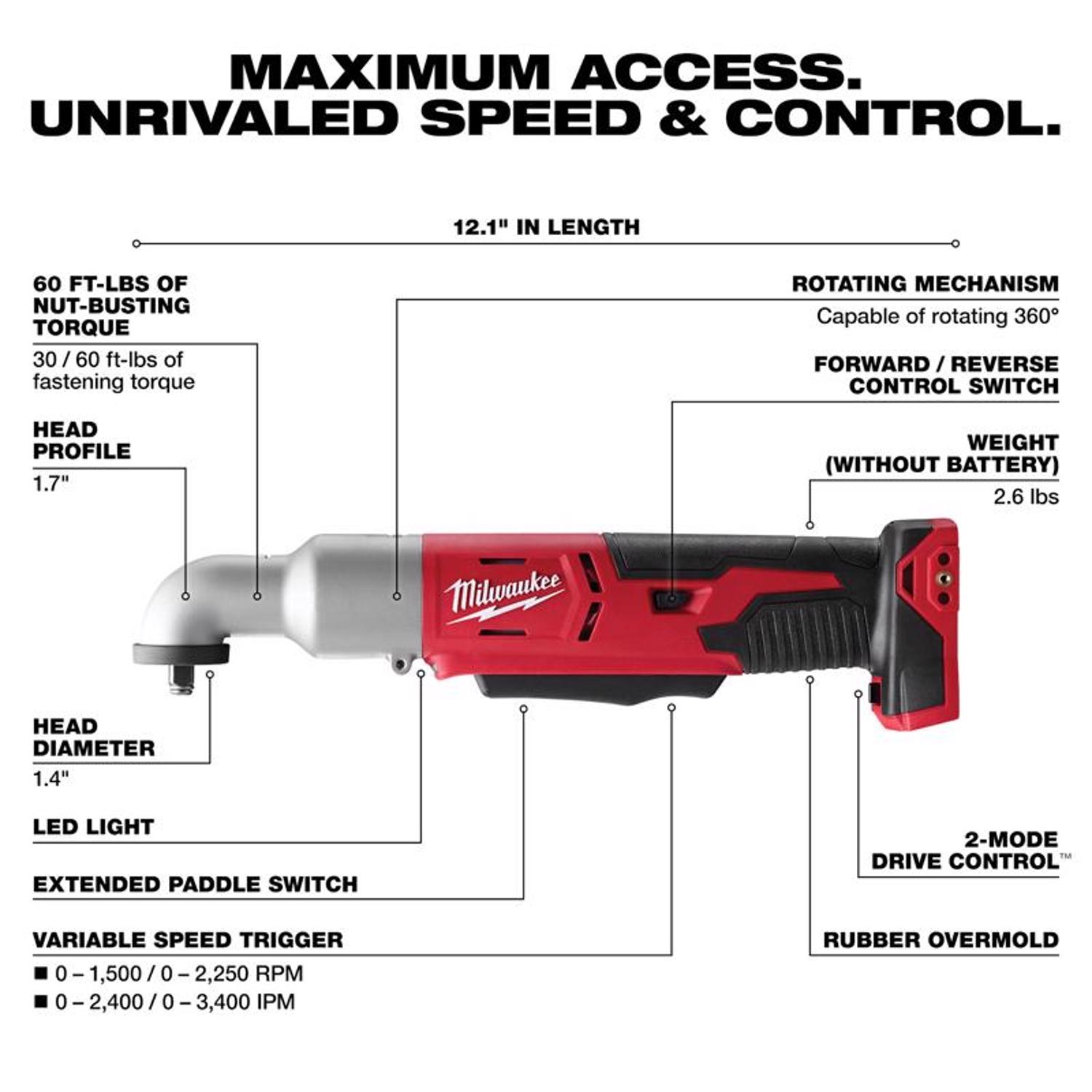 MW M18 18 V 3/8 in. Cordless Brushed Impact Wrench Tool Only