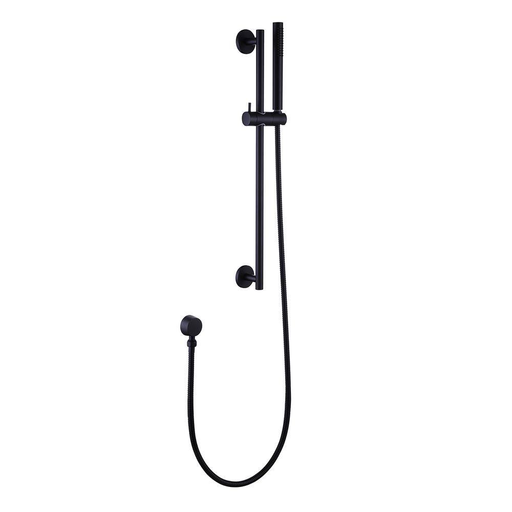 matrix decor 1-Spray Patterns 8.66 in. Wall Mount Handheld Shower Head with Slide Bar in Matte Black MD-RCS91002MB