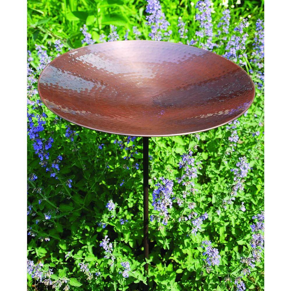 Achla Designs 16 in. Dia Antique Burnt Copper Birdbath with Stake BCB-01-S