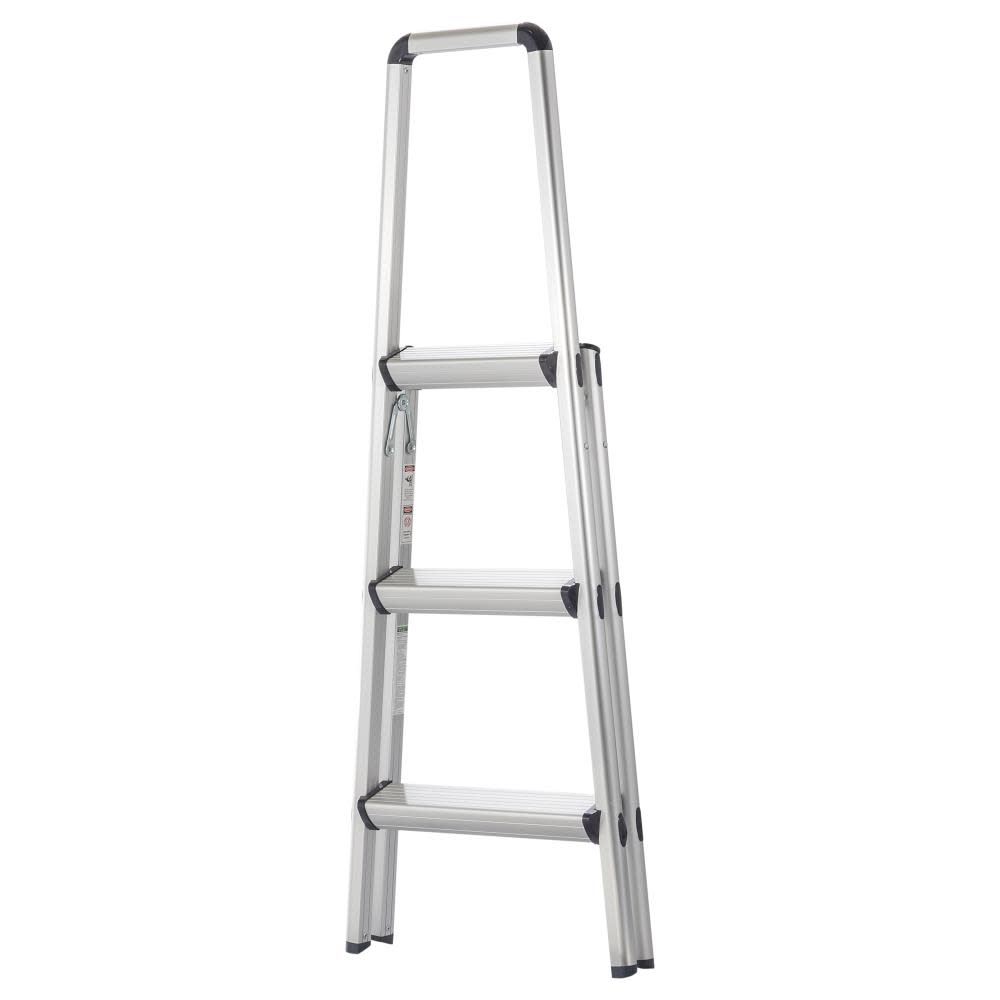 3-Step 225-lb Load Capacity Silver Aluminum Step Stool