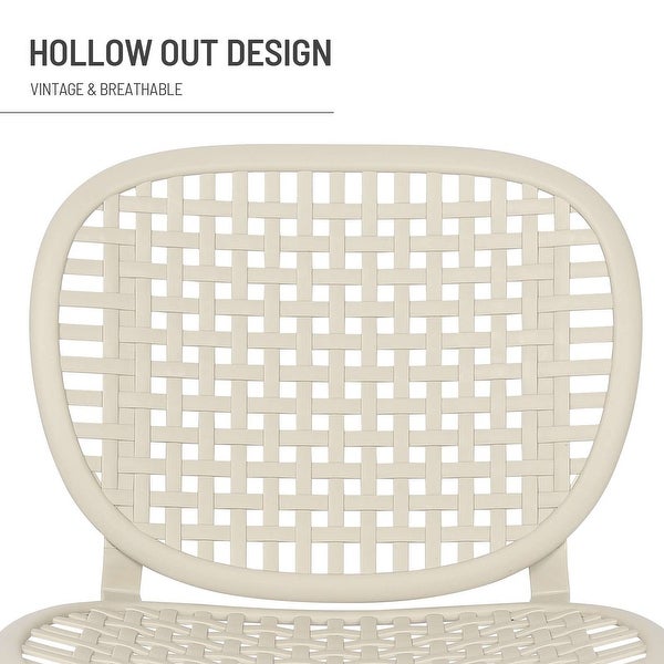 3 Pieces Hollow Design Retro Patio Table Chair Set - Overstock - 37914445