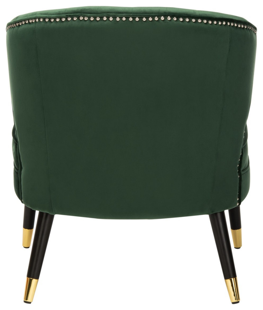 Zena Wingback Arm Chair Forest Green/ Black   Midcentury   Armchairs And Accent Chairs   by Peachtree Fine Furniture  Houzz