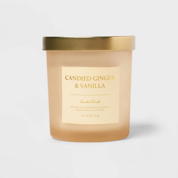 Colored Glass Candle Candied Ginger amp Vanilla Tan