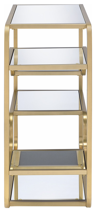 36 quotClear And Gold Rectangular Glass Bar Table   Contemporary   Console Tables   by HomeRoots  Houzz