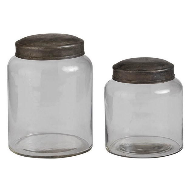 Park Designs Set Of 2 Storage Jars Tin